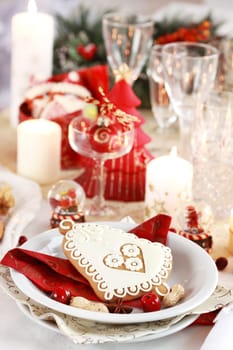 Table setting for Christmas