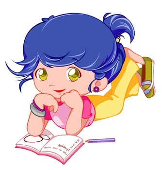 studying girl