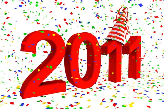 2011 Lettering with confetti