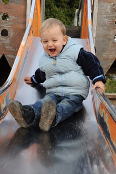 Toddler on the slide