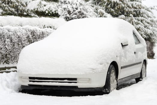 Snowy car