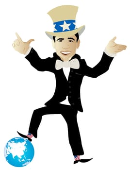 Politician and globe