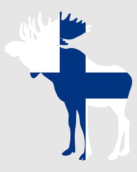 Moose in Finland flag