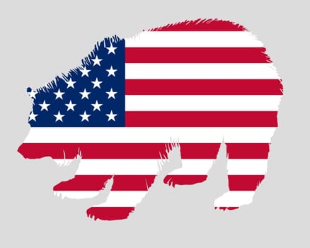 Grizzly as an American flag
