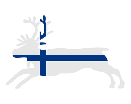 Reindeer and Finland flag