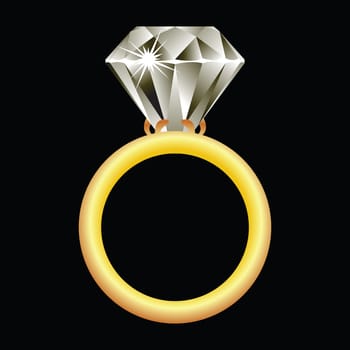 diamond ring against black