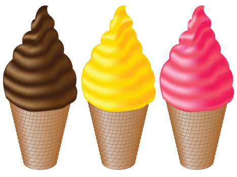 icecream collection against white