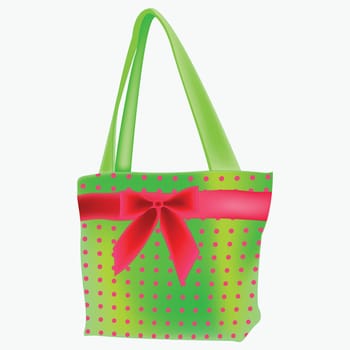 green retro hand bag