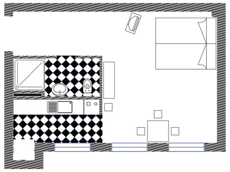 one room vector sketch