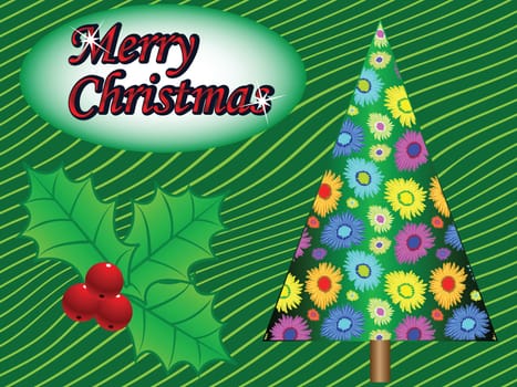 merry christmas tree card