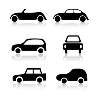 Set of 6 car icons