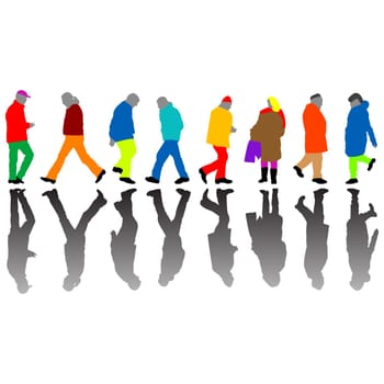 people silhouettes against white