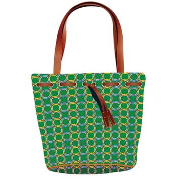 retro hand bag against white