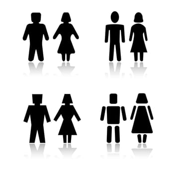 Set of 4 man and woman symbols