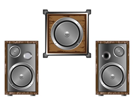 speakers against white
