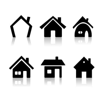 Set of 6 house icons