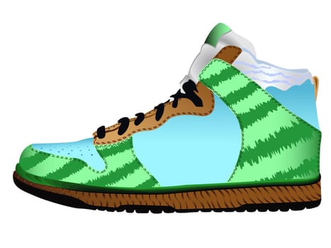 sport shoe against white