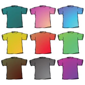 t shirts collection against white