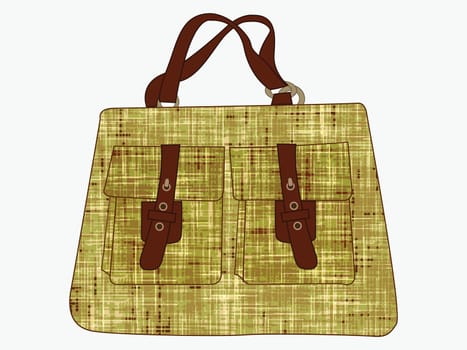 textured hand bag against white