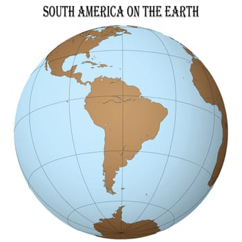 south america on the earth