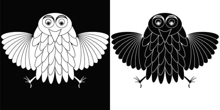 stylized owl cartoon