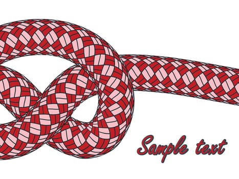 tiled knot on red climbing rope