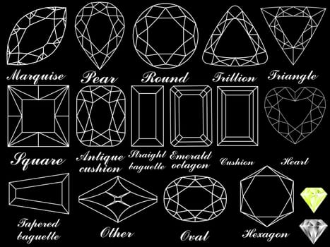 white diamonds against black