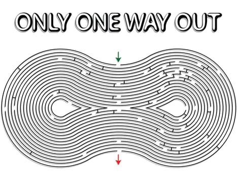 black rounded maze