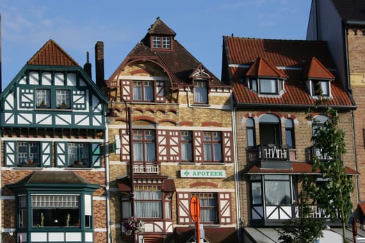 Half-timbered houses De Haan,Belgium