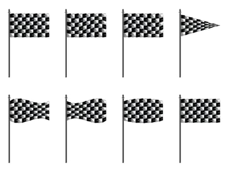 checkered 3d flags