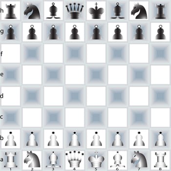 chess pieces and table