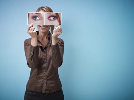 woman with big squint eyes