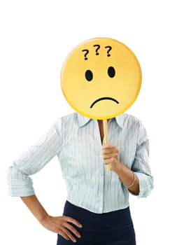 businesswoman with emoticon