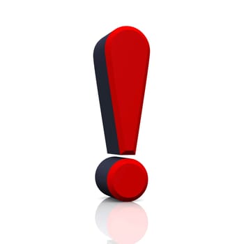 3D Exclamation Mark - Red Black