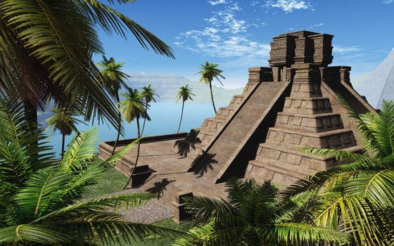 Mayan Temple - Blue Green 014