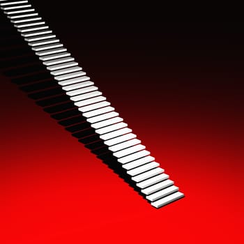 White Modern Stairs - Red 13