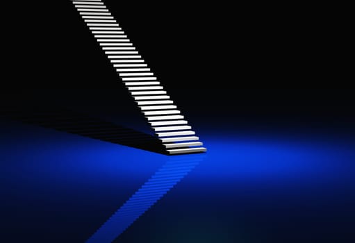 White Modern Stairs - Blue Background - 22