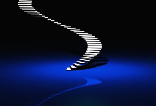 White Modern Stairs - Blue 51