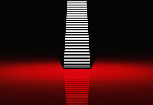 White Modern Stairs - Red 63