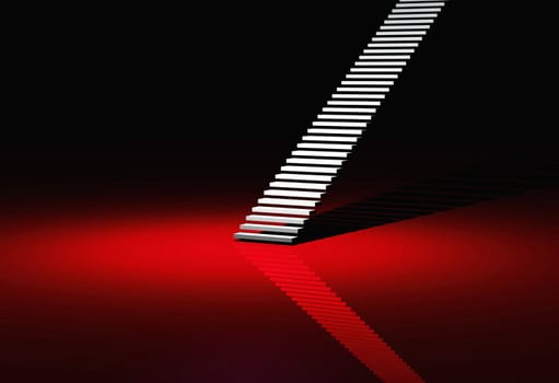 White Modern Stairs - Red 62
