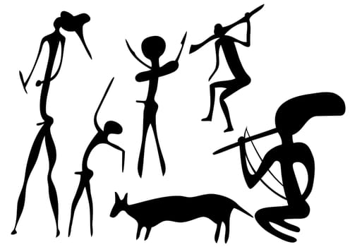 primitive art - various figures