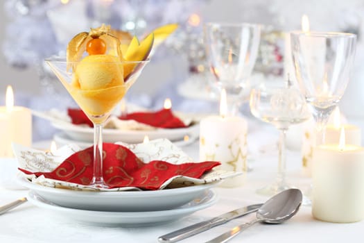 Mango sorbet for Christmas