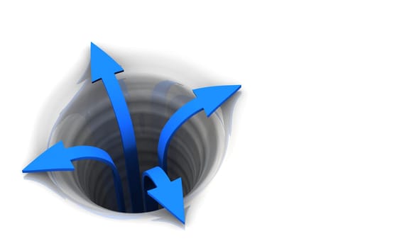 3D - Arrows concept - Blue Teamwork 01