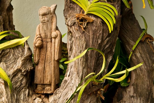 Wooden chinese statue