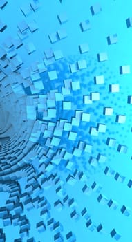 Flying Cubes Blue 05