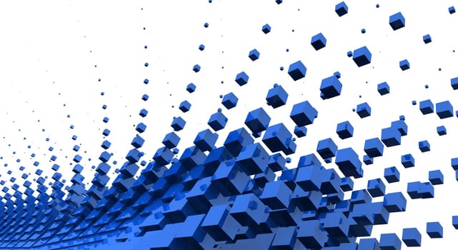 Flying Cubes Blue 03