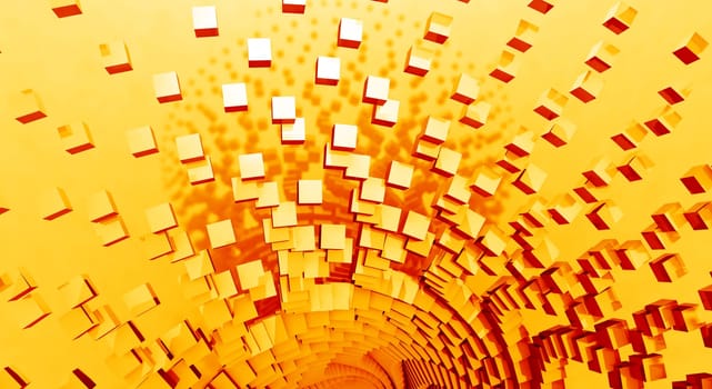 Flying Cubes Red Orange 08