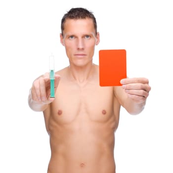 Young man with syringe