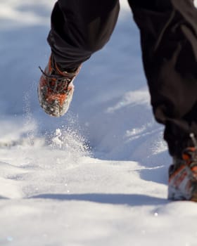 Joggers in the snow