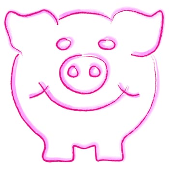 Watercolor - The Funny Lucky Pig